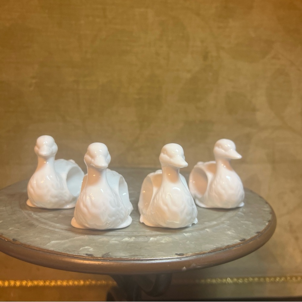 Vintage Shafford Design #2083 Duck Shape Napkin Ring Set Of 4 - Picture 3 of 11